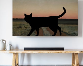 Halloween Frame TV Art - Black Cat Art