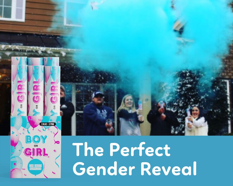 Gender Reveal Confetti Cannons Gender Reveal Cannon Gender Etsy