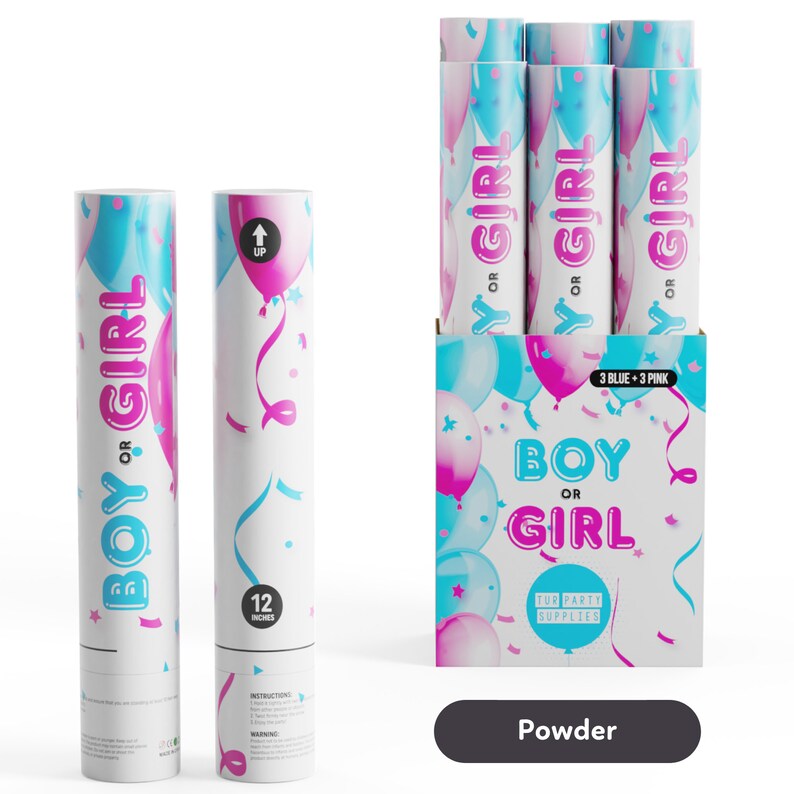 Gender Reveal Powder Cannons Gender Reveal Cannons Gender Etsy