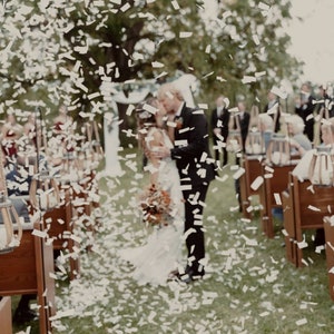 Wedding White Confetti Poppers Biodegradable, Wedding Confetti, Bachelorette Party Bridal Shower, Wedding Exit Idea, down the aisle confetti