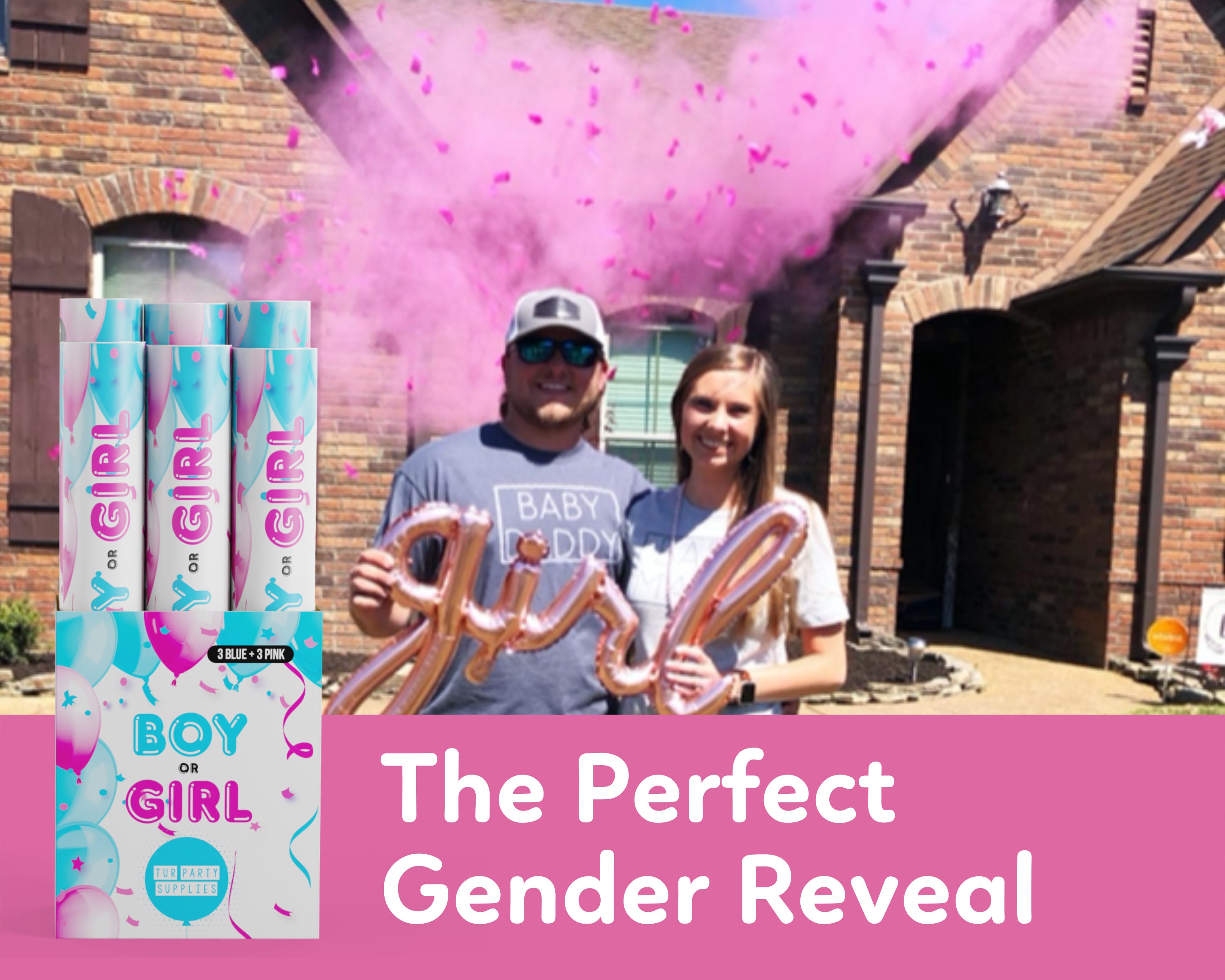 Gender Reveal Confetti Cannons Gender Reveal Cannon Gender Etsy