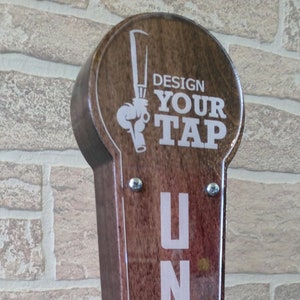 Custom Dark Wood and Acrylic Tap Handle