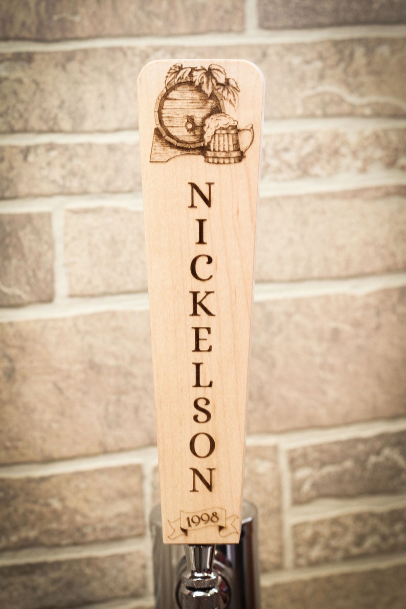 Custom Name Tap Handle White or Maple Etsy