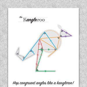 Geometry "Kangleroo" printable educational poster, Math wall art