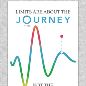 Calculus Limits are about the Journey, not the Destination printable educational poster, Math wall art image 1