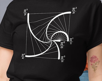 Powers-of-Pi Pinwheel, mathy unisex tee
