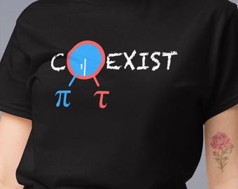Pi & Tau COEXIST, mathy unisex tee