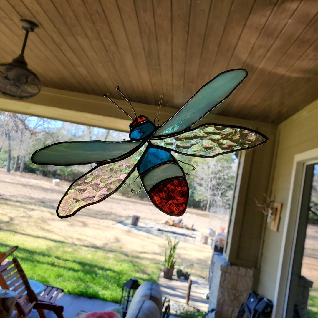 Firefly Stainedglass Suncatcher Bugsnightlight One of a Etsy