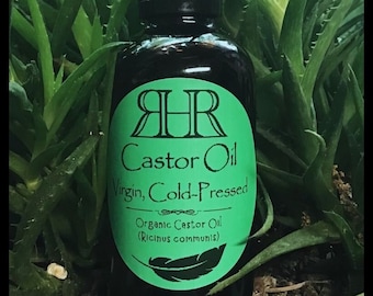 Castor Oil, Virgin Cold-Pressed, 2oz. Glass Bottle