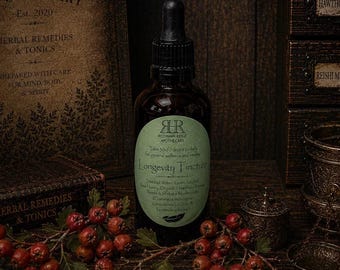 Longevity Tincture: Hawthorn, Reishi & Shiitake Mushroom Blend