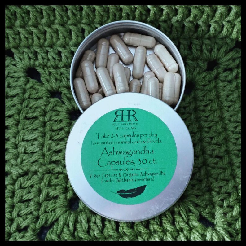Organic Ashwagandha Capsules: 500mg, Vegan, Ayurveda 30-count