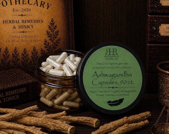 Organic Ashwagandha Capsules: 500mg, Vegan, Ayurveda