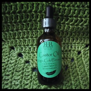 Castor Oil, Virgin Cold-Pressed, 2oz. Glass Bottle