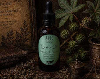 Castor Oil, Virgin Cold-Pressed, 2oz. Glass Bottle