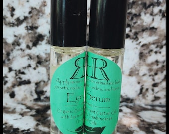 Lavender Frankincense Eye Serum: Organic Castor Oil Roller Bottle