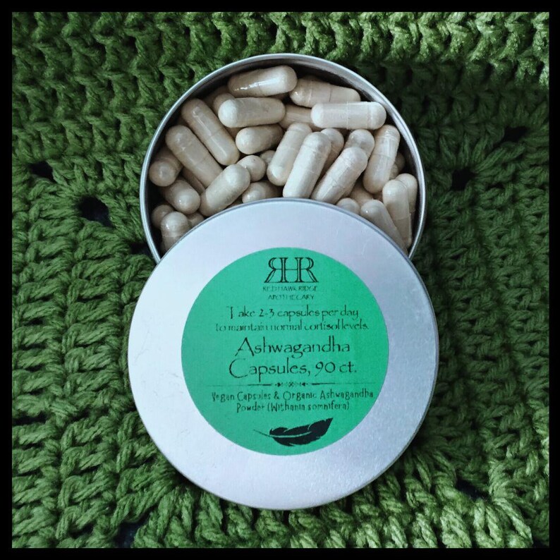 Organic Ashwagandha Capsules: 500mg, Vegan, Ayurveda 90-count