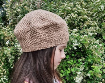 merino wool beret for girl/merino knit beret girl/girls beige beret/beige knitted beret toddler girl/toddler girl knit beret/toddler beret