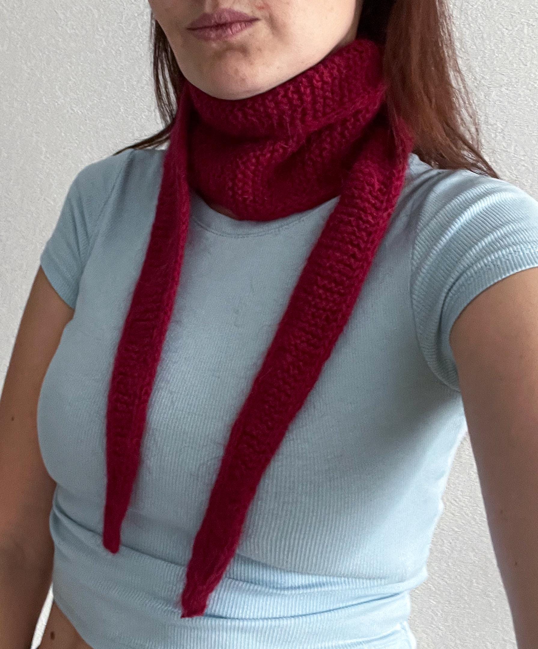 Bordo Angora Knit Sophie Scarf/angora Knit Kerchief Scarf/angora Knit ...