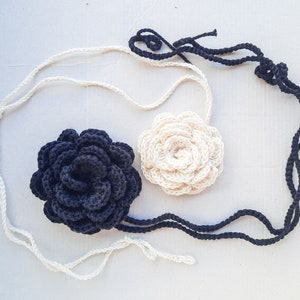 Crochet rose necklace /crochet choker rose/crochet flower choker/knit rose choker /knit rose necklace