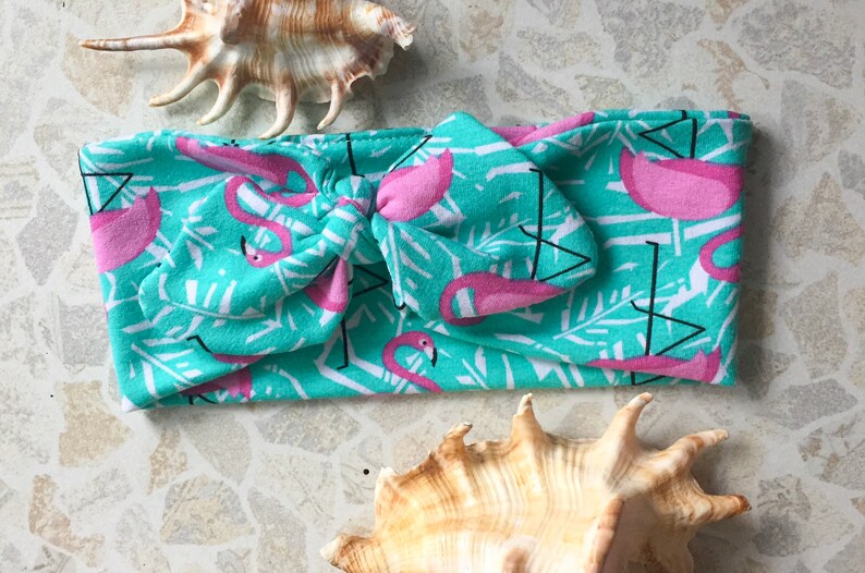 Newborn Headband Baby girl flamingo headband for babyBaby Turban summer Bow Hair Scarf