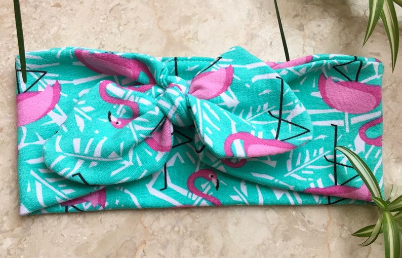 Newborn Headband Baby girl flamingo headband for babyBaby Turban summer Bow Hair Scarf