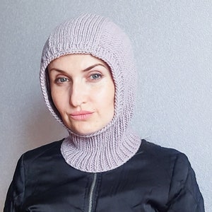 merino wool knitted hood/golden rose merino knit balaclava/merino Cashmere knit hood/merino wool knitted balaclava/knit women hood