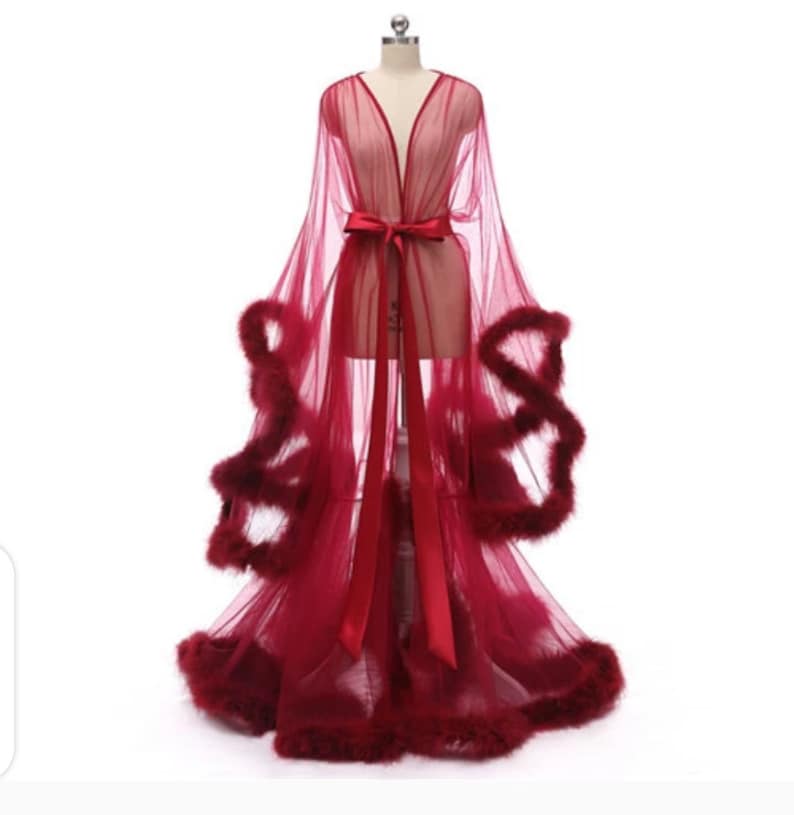 Bridal robe feathers/ Wedding robes for bride/ Fur trimmed Etsy