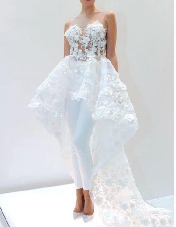 bride pants with train