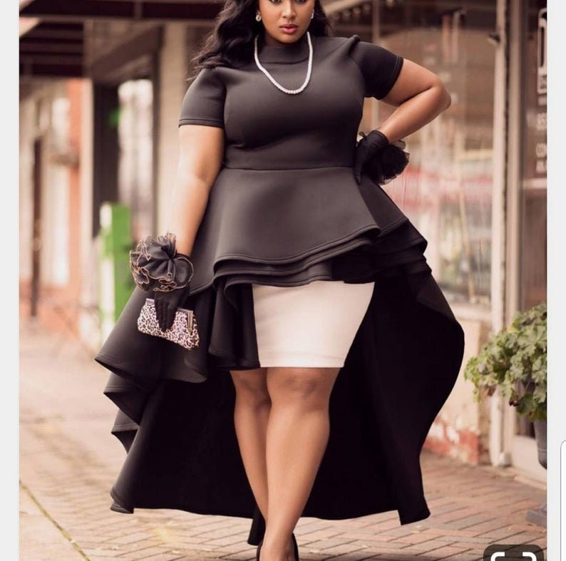 Cascading Double Peplum Top/Peplum Blouse with Tail/High Low | Etsy