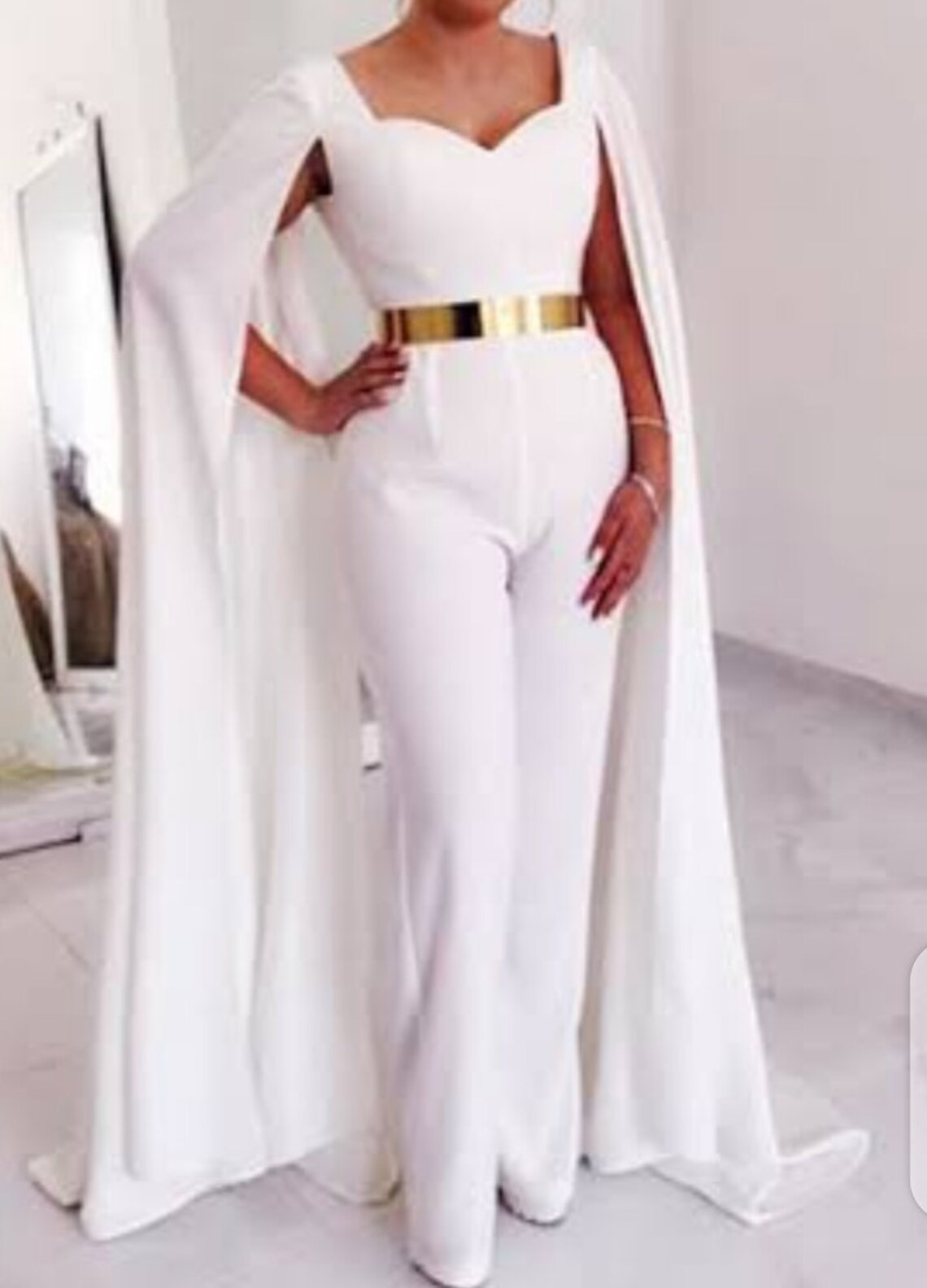 Wedding Bridal Jumpsuit with Cape / Formal Evening Elegant Etsy