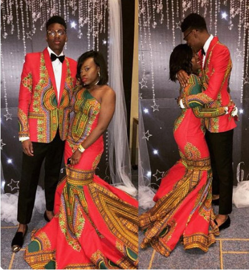 African Couple Dashiki Outfit / Prom Dress / African Couple - Etsy