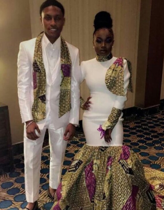 african couple wedding attire