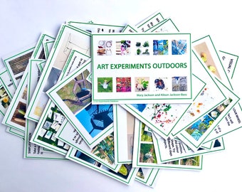 Creative prompt idea cards for Art Experiments Outdoors (downloadable)