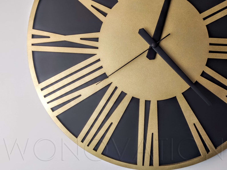 Unique Wall Clock Silent Modern Wood Minimalist Large Wall Etsy