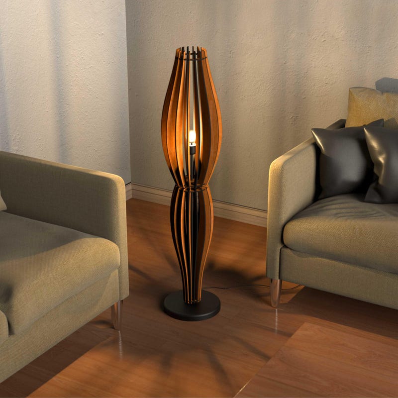 Wooden Floor Lamp - Etsy