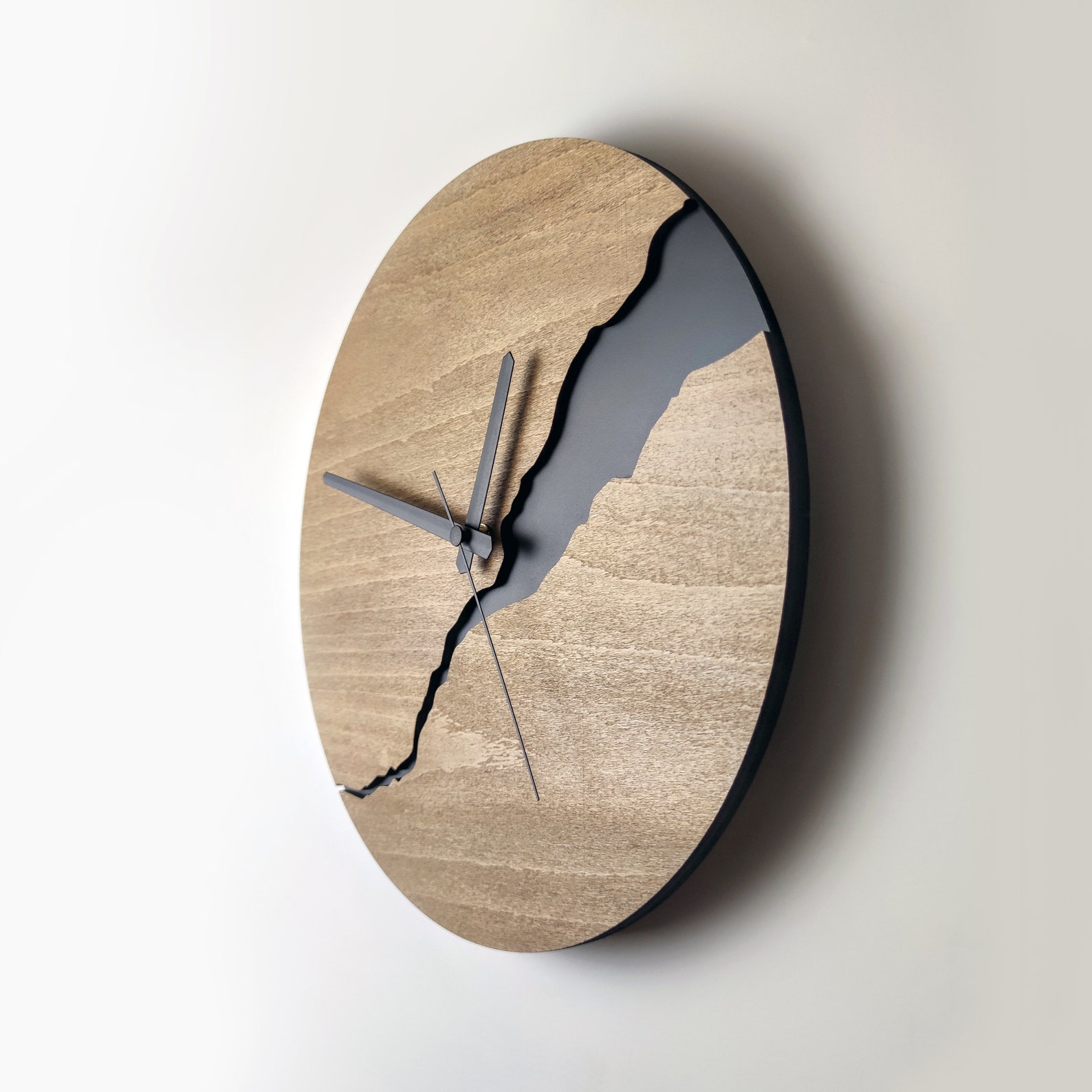 Modern Wall Clock With Numbers Silent Unique Wood Minimalist - Etsy