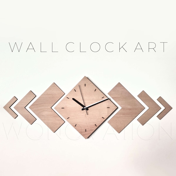 Large Modern Wall Clock Art Decor with Numbers Silent Unique Wood Minimalist Quite Oversize Wall Clock Kit 30 40 50 inches