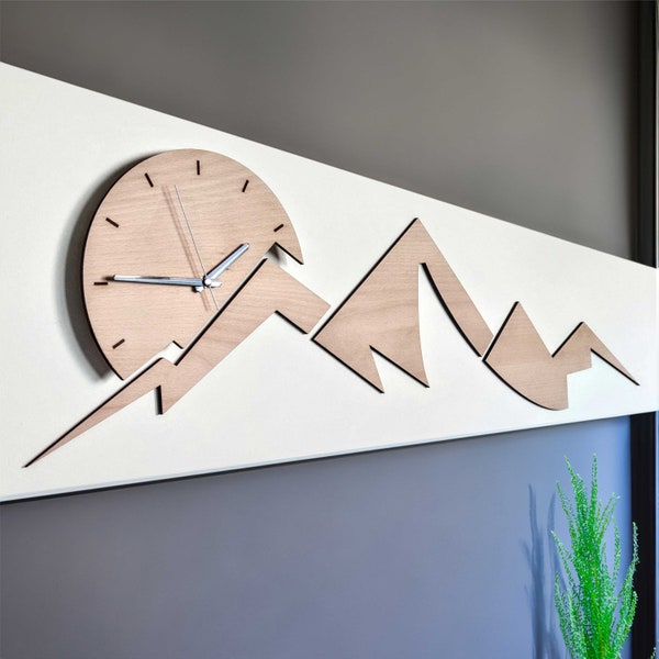 Grande horloge murale moderne, décor artistique avec chiffres, silencieux, Unique, en bois, minimaliste, assez surdimensionné, Kit d'horloge murale 30 40 50 pouces