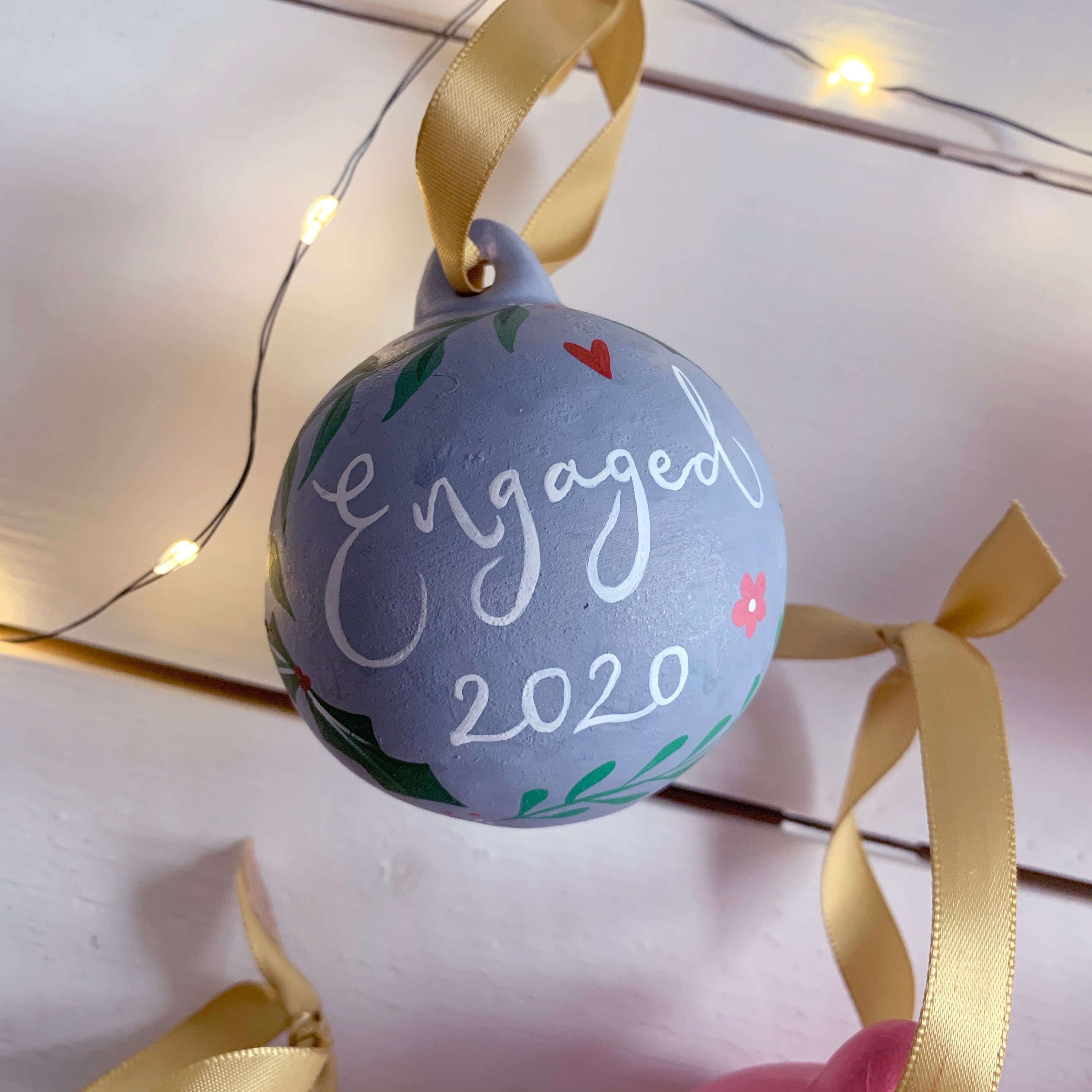 Personalised Bauble Hand Painted Ceramic Bauble Christmas Etsy