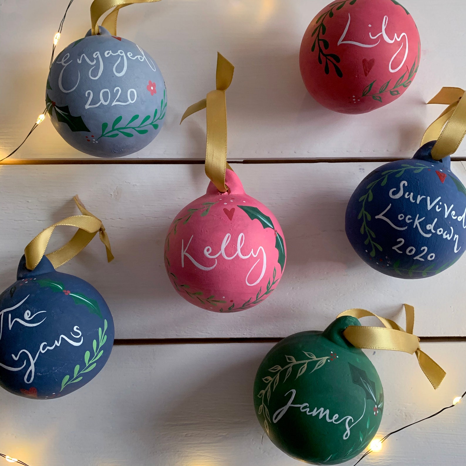 Personalised Bauble Hand Painted Ceramic Bauble Christmas Etsy
