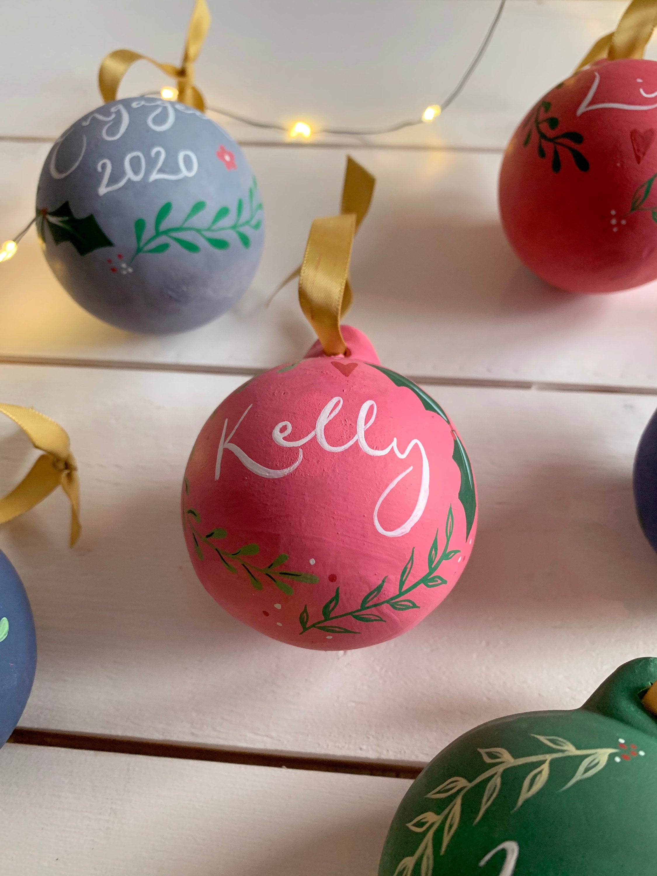 Personalised Bauble Hand Painted Ceramic Bauble Christmas Etsy