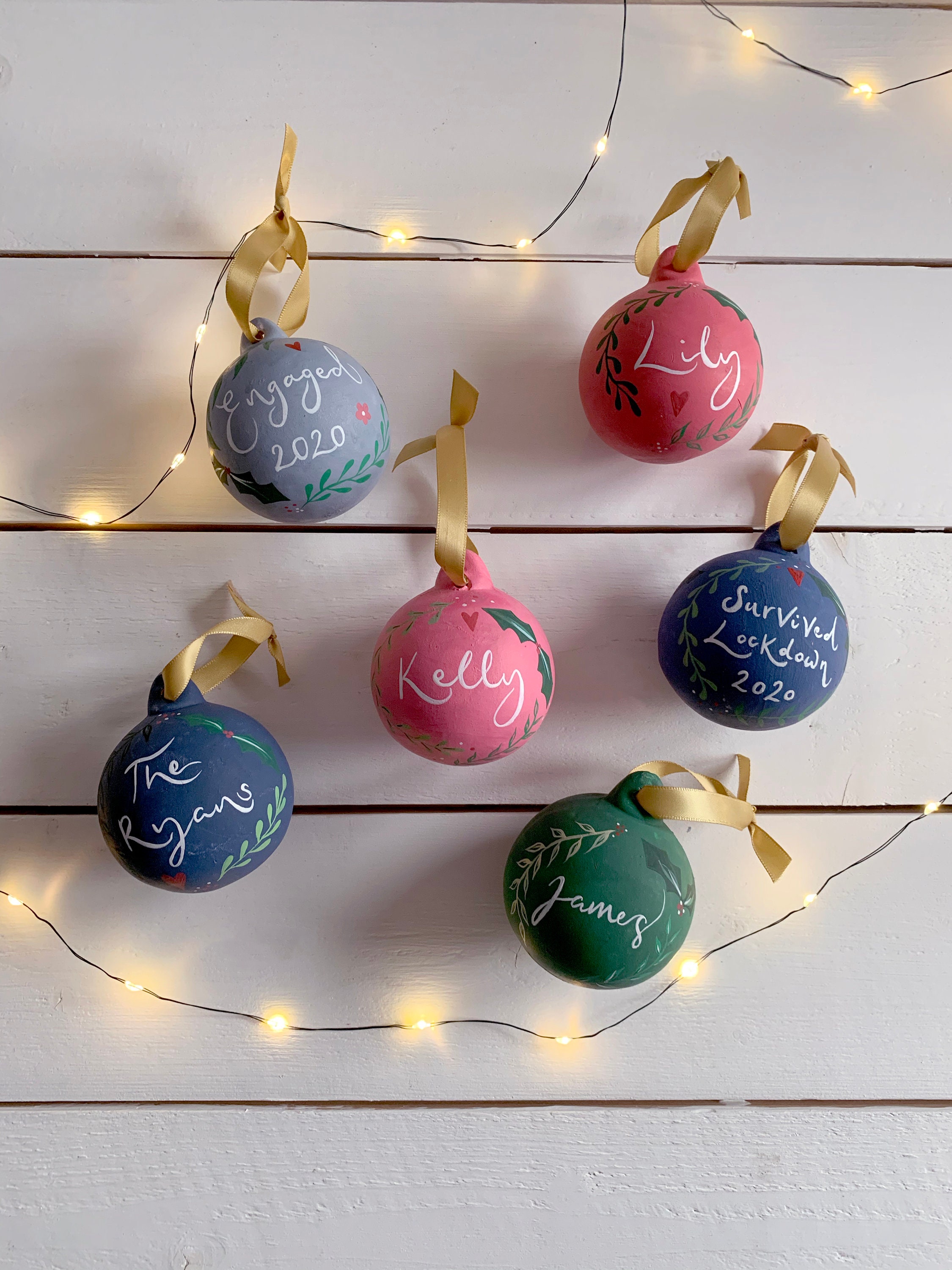 Personalised Bauble Hand Painted Ceramic Bauble Christmas Etsy