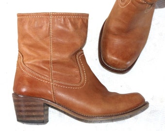 Biker Boots Leder Stiefelette EU/DE Gr. 41 42 Hippie boho robust Country