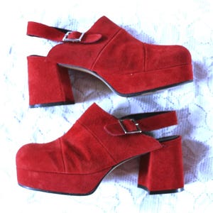 Plateau klompen EU/DE maat 37 37.5 Hippie strap sandalen boho suède sandaal rood echte vintage