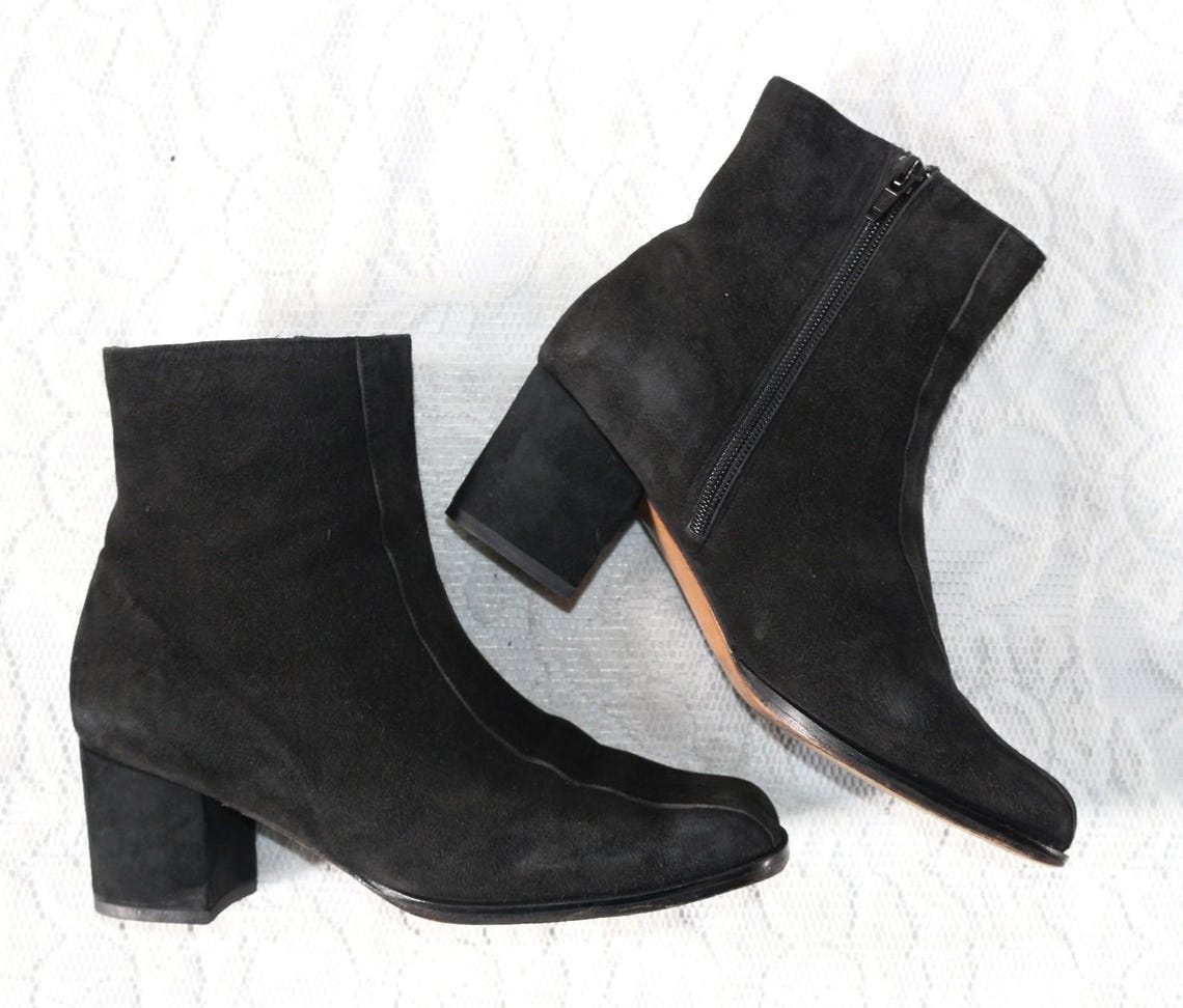 80er Stiefelette EU/DE Gr. 38 39 Wildleder schlicht vielseitig boho Vollleder, foto 2 di 5