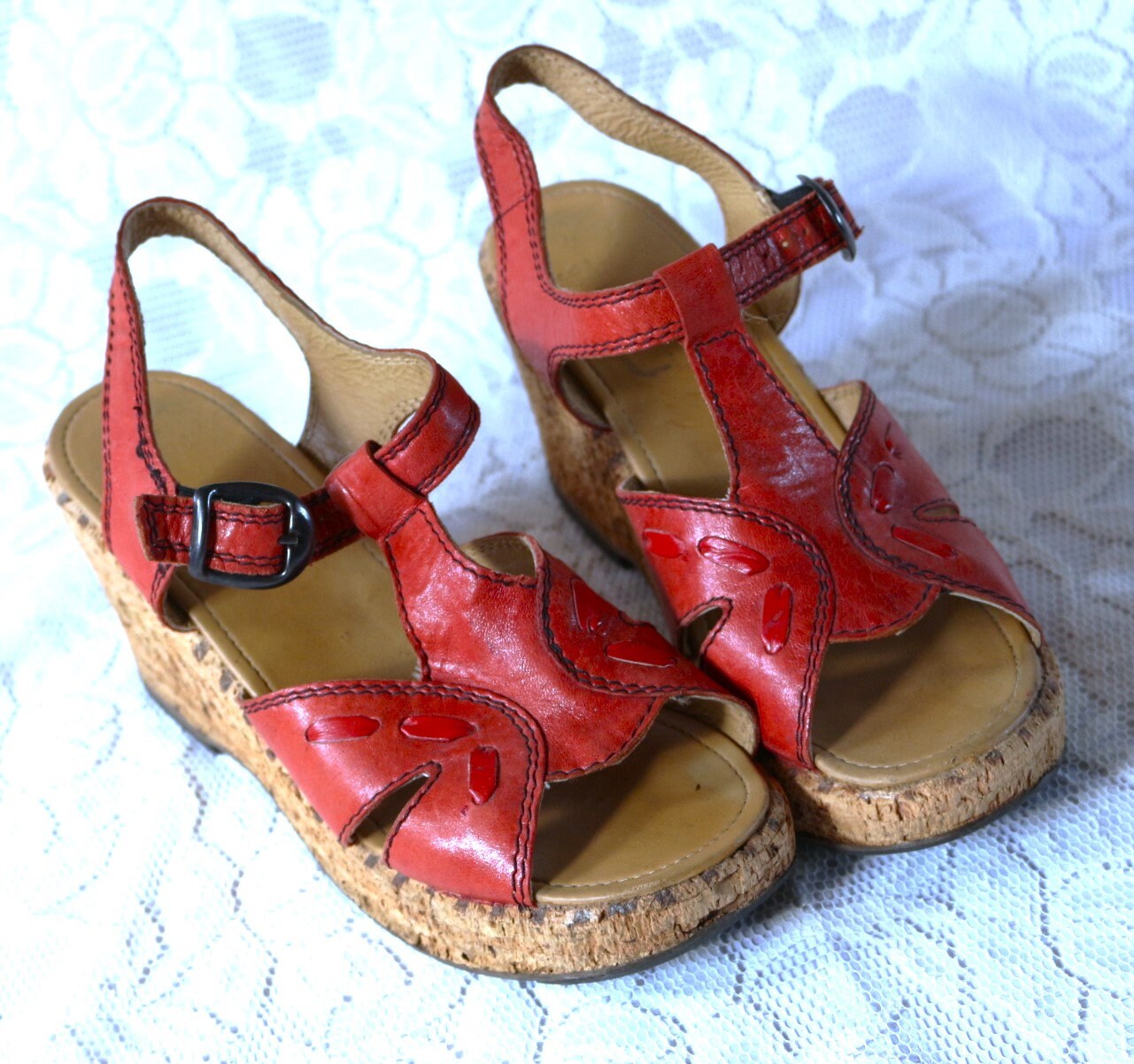 Sandales à Roulettes Vintage Omnia'C Pop Out - Années 70 - Rouge - Taille 6 (36) - Italie