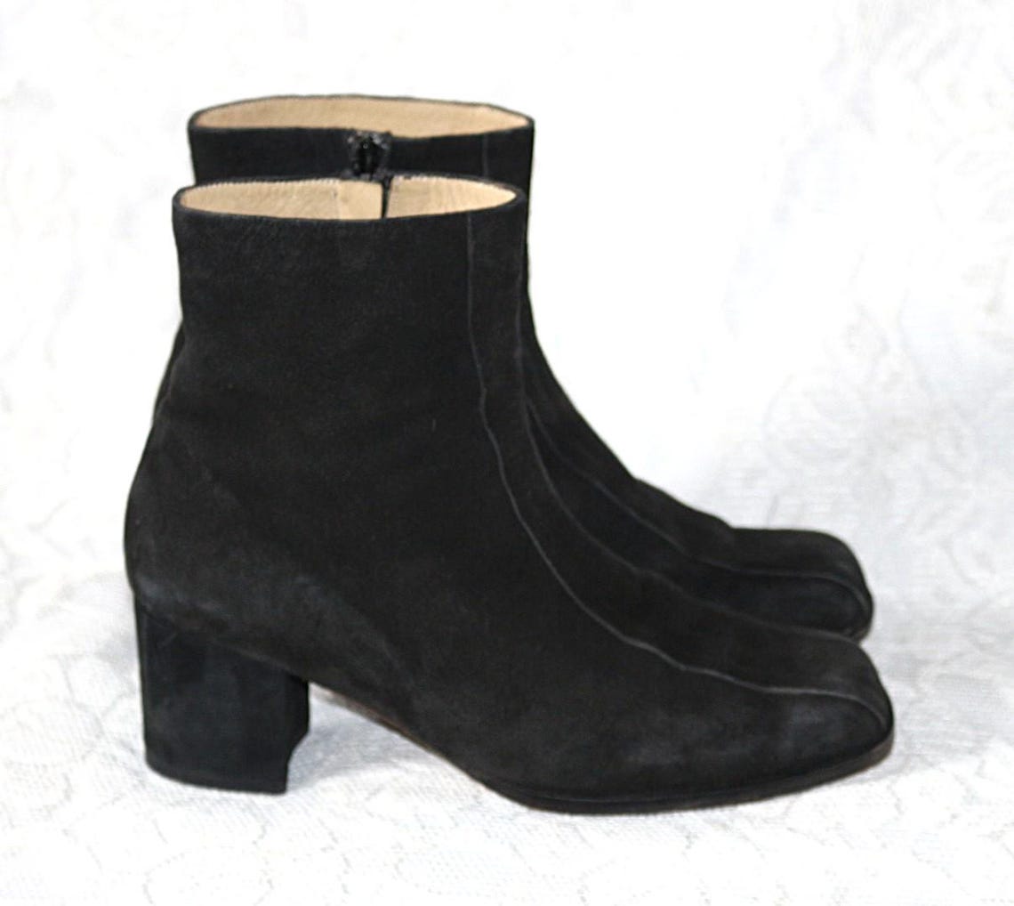 80er Stiefelette EU/DE Gr. 38 39 Wildleder schlicht vielseitig boho Vollleder, foto 4 di 5