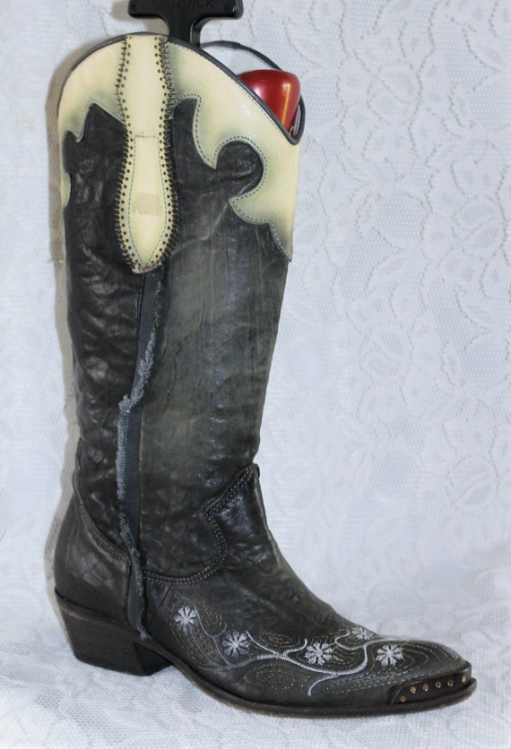 Cowboy boots leather y2k high quality EU/DE size … - image 8