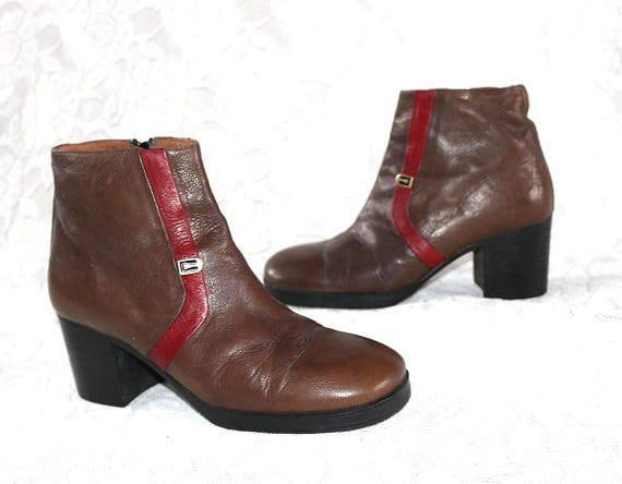 80er Bronx Schuhe EU/DE Gr.40 Leder Stiefelette Karree vintage y2k boho vielseitig
