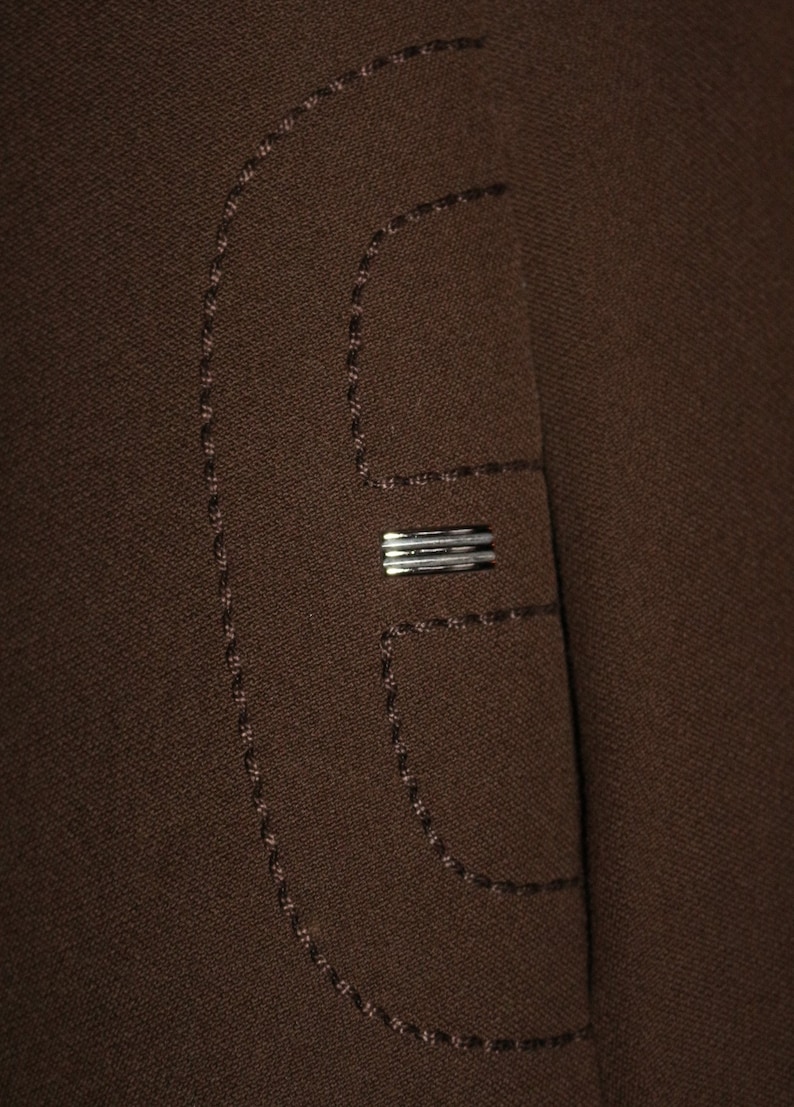 70s coat size L 40 42 wool coat with big collar TOP plain elegant hippie brown new wool
